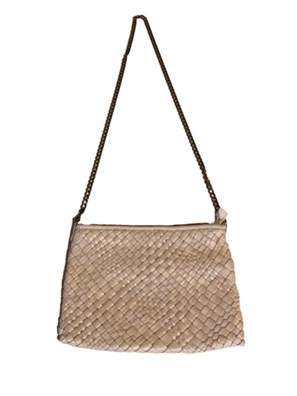 FALOR WOVEN NATURAL TAUPE LEATHER DETACHABLE CROSSBODY "LONDRA" BAG